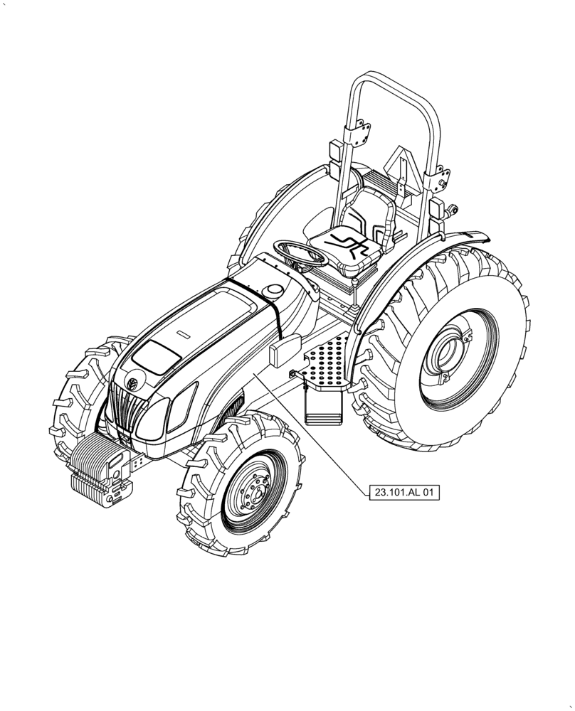 Схема запчастей Case IH FARMALL 70A - (00.000.23[01]) - PICTORIAL INDEX - FOUR WHEEL DRIVE SYSTEM, 2WD (00) - GENERAL & PICTORIAL INDEX