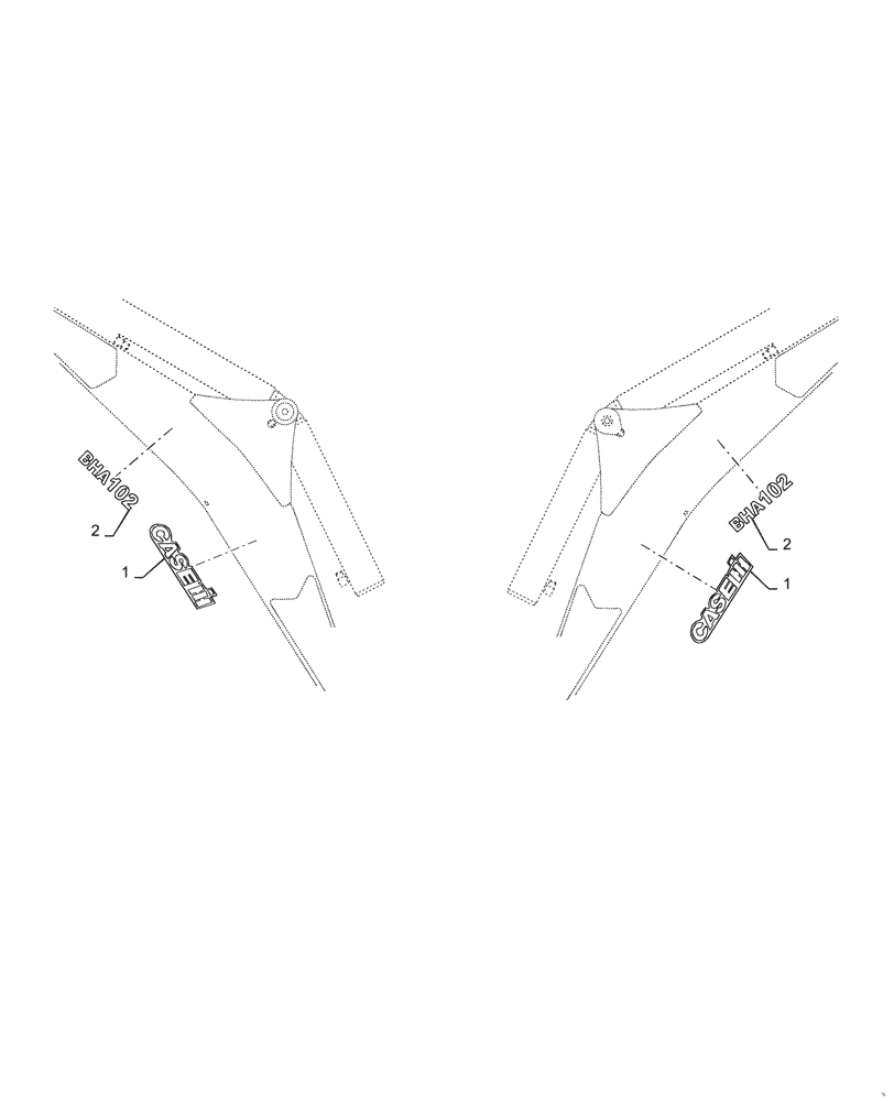 Схема запчастей Case IH BHA102 - (90.108.060) - MODEL IDENTIFICATION DECAL (90) - PLATFORM, CAB, BODYWORK AND DECALS
