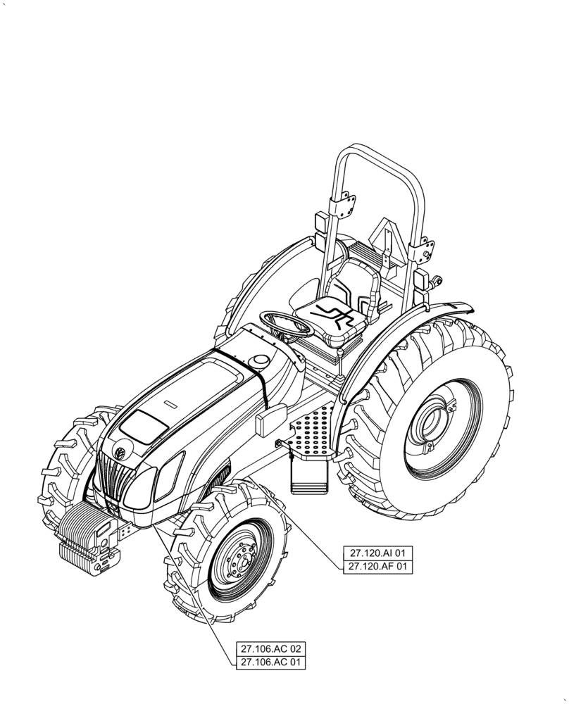 Схема запчастей Case IH FARMALL 60A - (27.000.00[01]) - SECTION INDEX - REAR AXLE SYSTEM, 2WD (27) - REAR AXLE SYSTEM