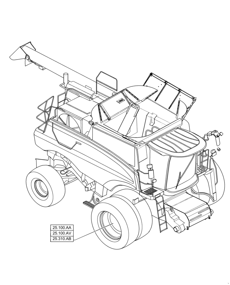Схема запчастей Case IH 6140 - (25.000.00) - SECTION INDEX - FRONT AXLE SYSTEM (25) - FRONT AXLE SYSTEM