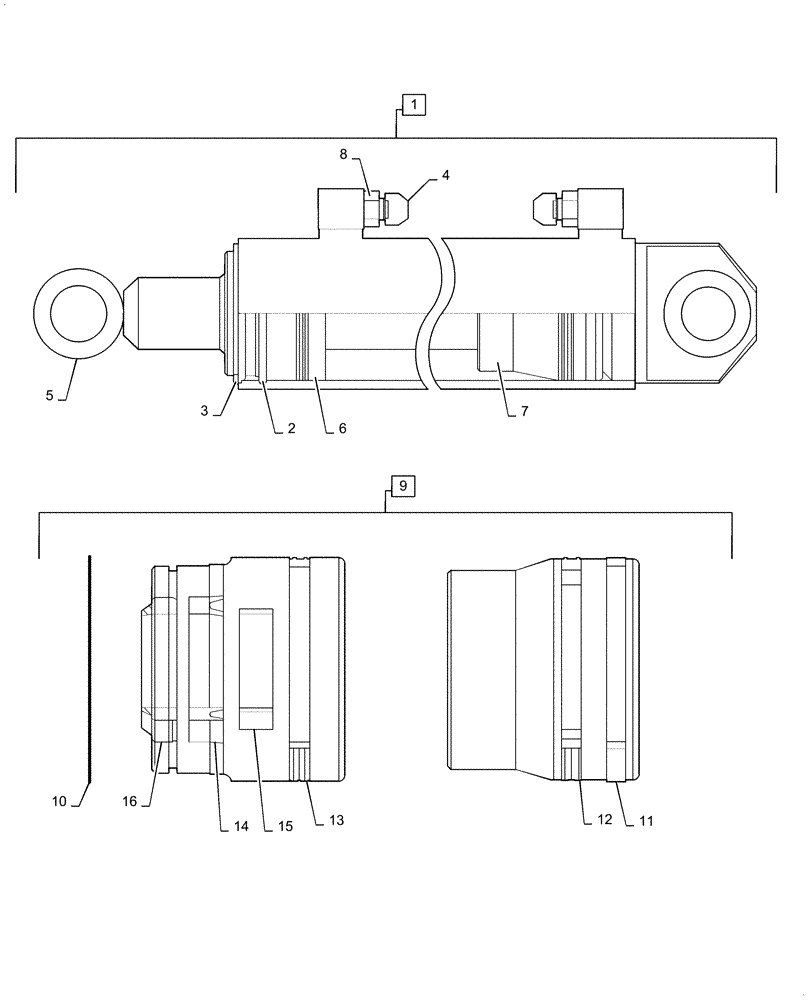 Схема запчастей Case IH BHA102 - (35.736.030) - HYDRAULIC BOOM CYLINDER (35) - HYDRAULIC SYSTEMS