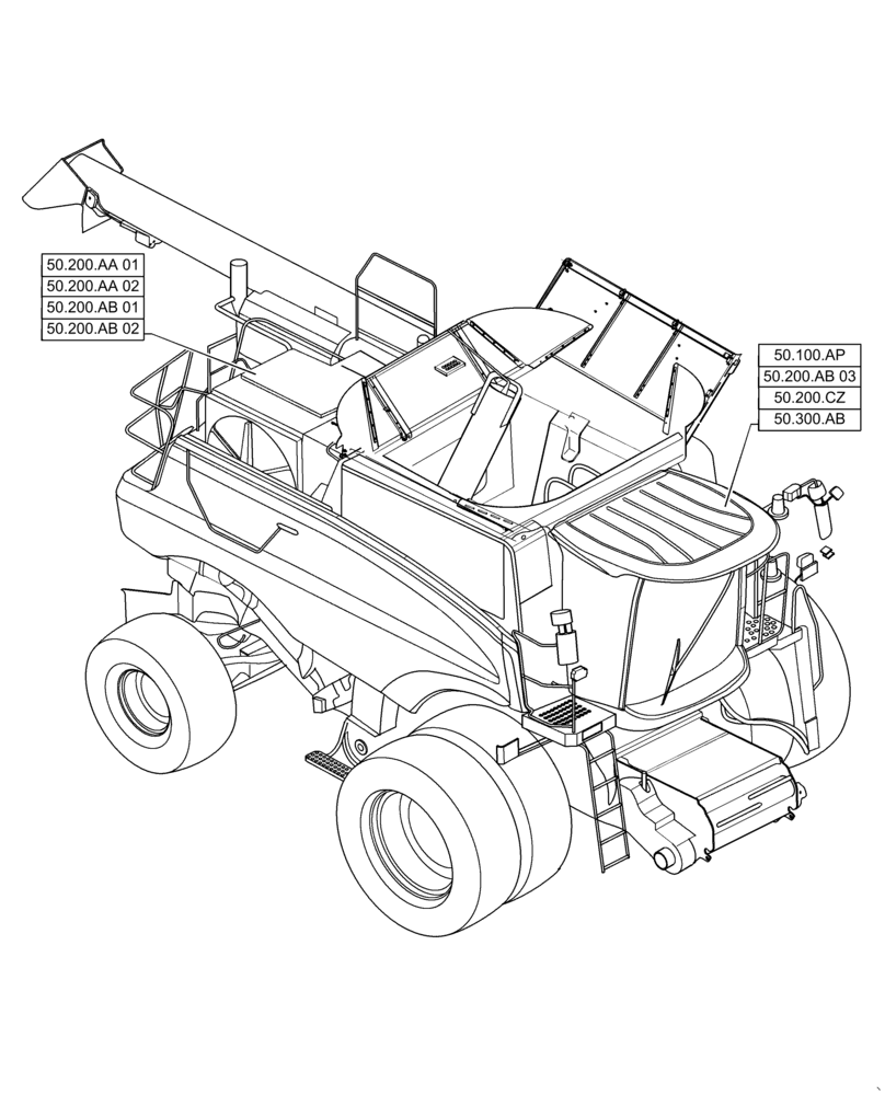 Схема запчастей Case IH 6140 - (50.000.00) - SECTION INDEX - CAB CLIMATE CONTROL (50) - CAB CLIMATE CONTROL