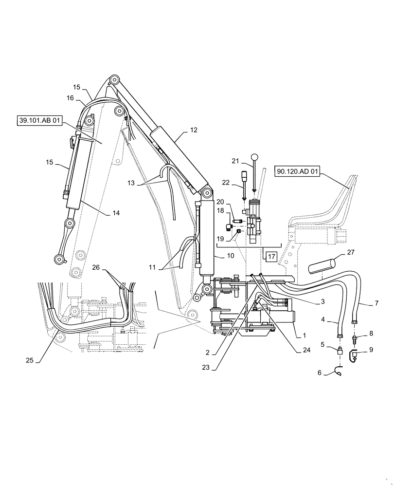Схема запчастей Case IH BHA102 - (35.747.AB[01]) - MAIN, HYDRAULIC (35) - HYDRAULIC SYSTEMS