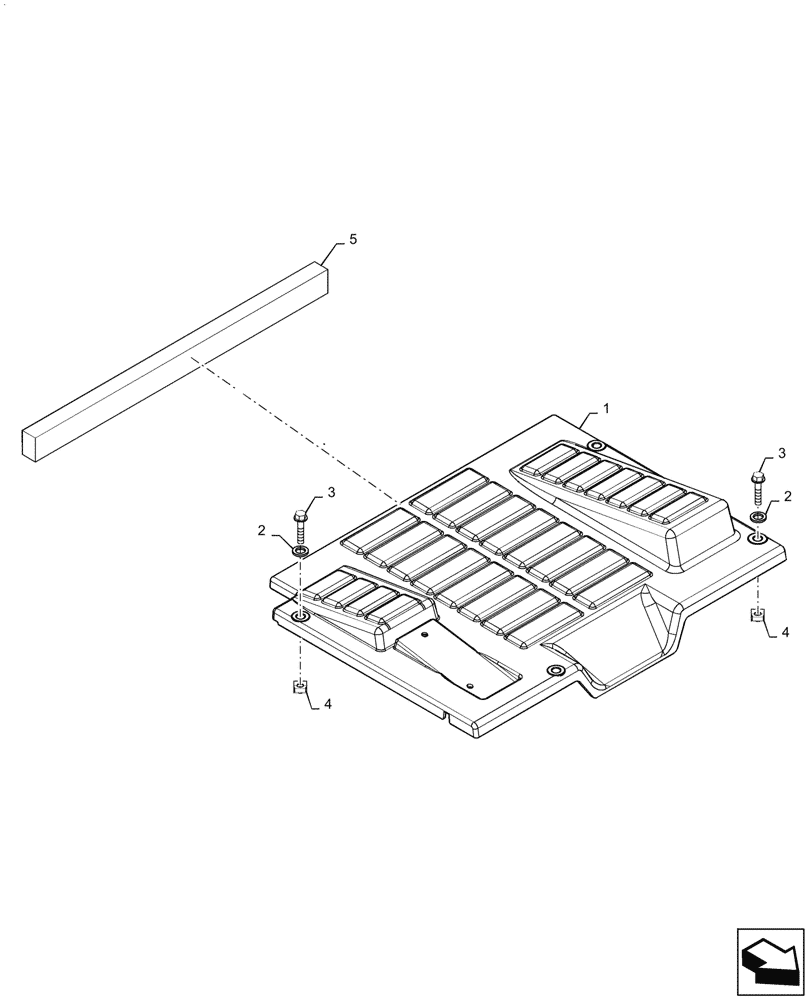 Схема запчастей Case IH SR270 - (90.160.010[01]) - HAND CONTROLS, FLOOR PLATE (90) - PLATFORM, CAB, BODYWORK AND DECALS