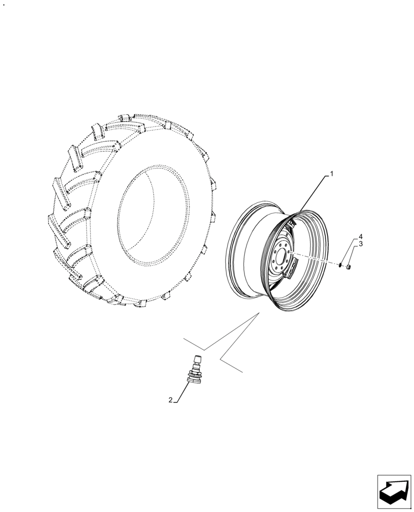 Схема запчастей Case IH FARMALL 110A - (44.520.AB[19]) - VAR - 835760, 834061 - REAR, WHEEL (TW15LX30) (44) - WHEELS