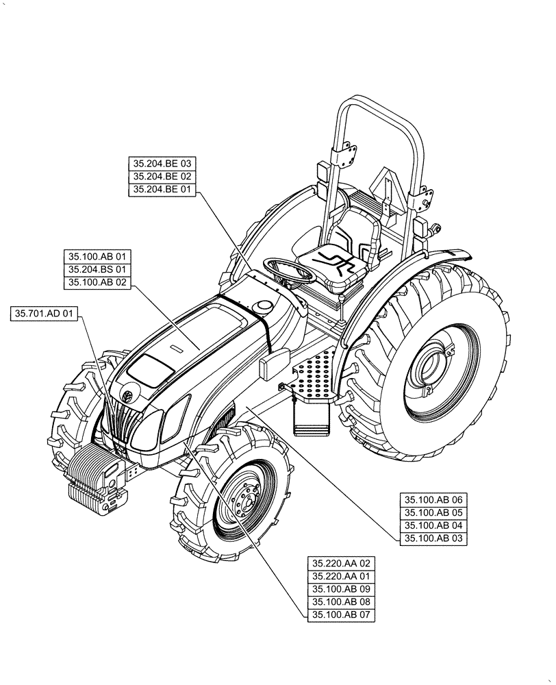 Схема запчастей Case IH FARMALL 60A - (00.000.35[01]) - PICTORIAL INDEX - HYDRAULIC SYSTEMS, 2WD (00) - GENERAL & PICTORIAL INDEX