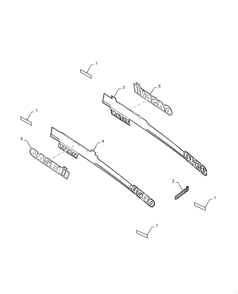 Схема запчастей Case IH TITAN 3540 - (90.108.AB[01]) - DECAL, EXTERIOR COSMETICS, 3540 (90) - PLATFORM, CAB, BODYWORK AND DECALS