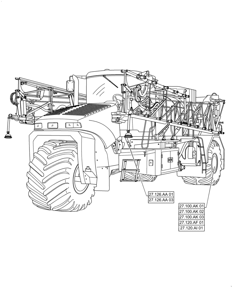 Схема запчастей Case IH TITAN 3040 - (27.000.00[01]) - SECTION INDEX - REAR AXLE SYSTEM (27) - REAR AXLE SYSTEM