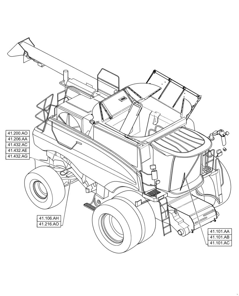 Схема запчастей Case IH 6140 - (41.000.00) - SECTION INDEX - STEERING (41) - STEERING