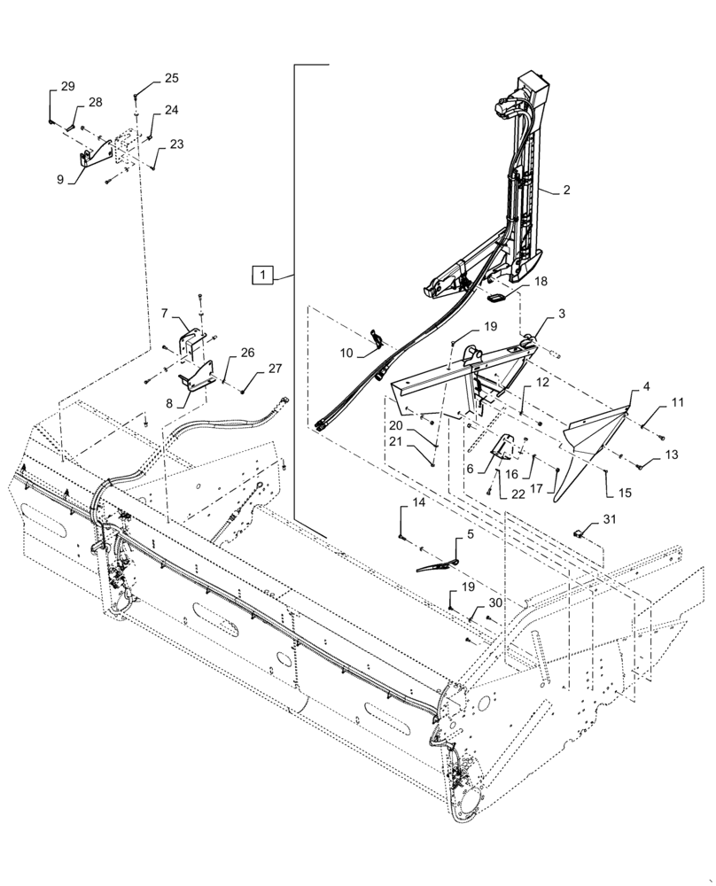 Схема запчастей Case IH 3152 - (88.058.12[03]) - KNIFE, DIA KIT RH, 25, 30, 35, 40, 45 FT (88) - ACCESSORIES