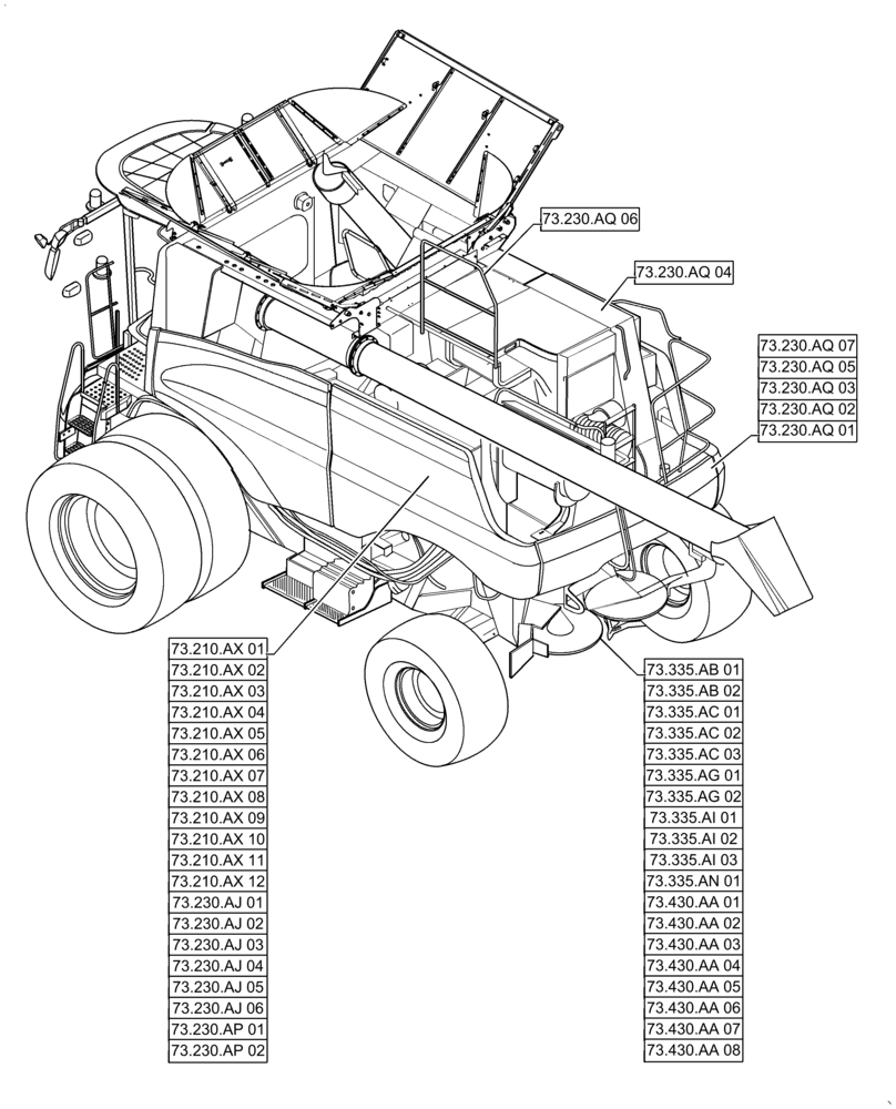 Схема запчастей Case IH 5140 - (73.000.00) - SECTION INDEX - RESIDUE HANDLING (73) - RESIDUE HANDLING