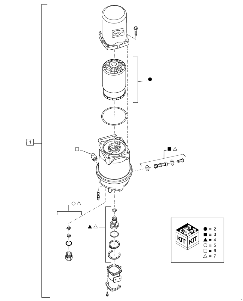 Схема запчастей Case IH TITAN 3040 - (36.100.AD[02]) - AIR DRYER SERVICE KITS (36) - PNEUMATIC SYSTEM