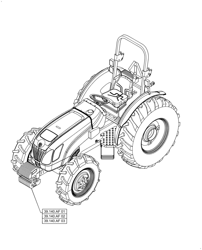 Схема запчастей Case IH FARMALL 60A - (00.000.39[01]) - PICTORIAL INDEX - FRAMES AND BALLASTING (00) - GENERAL & PICTORIAL INDEX