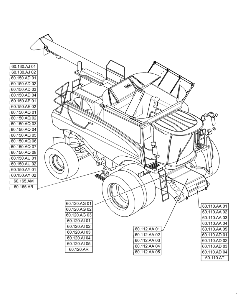 Схема запчастей Case IH 7140 - (60.000.00) - SECTION INDEX - PRODUCT FEEDING (60) - PRODUCT FEEDING