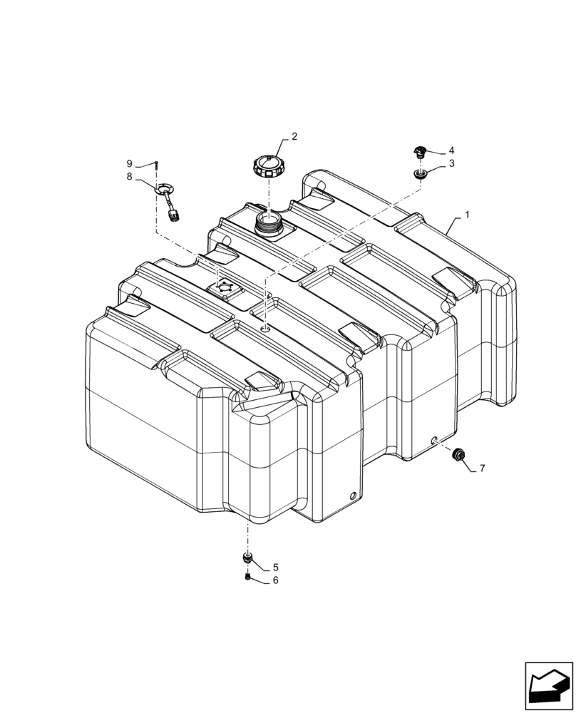 Схема запчастей Case IH TITAN 3040 - (10.216.AI [02]) - FUEL TANK, ASSY (10) - ENGINE