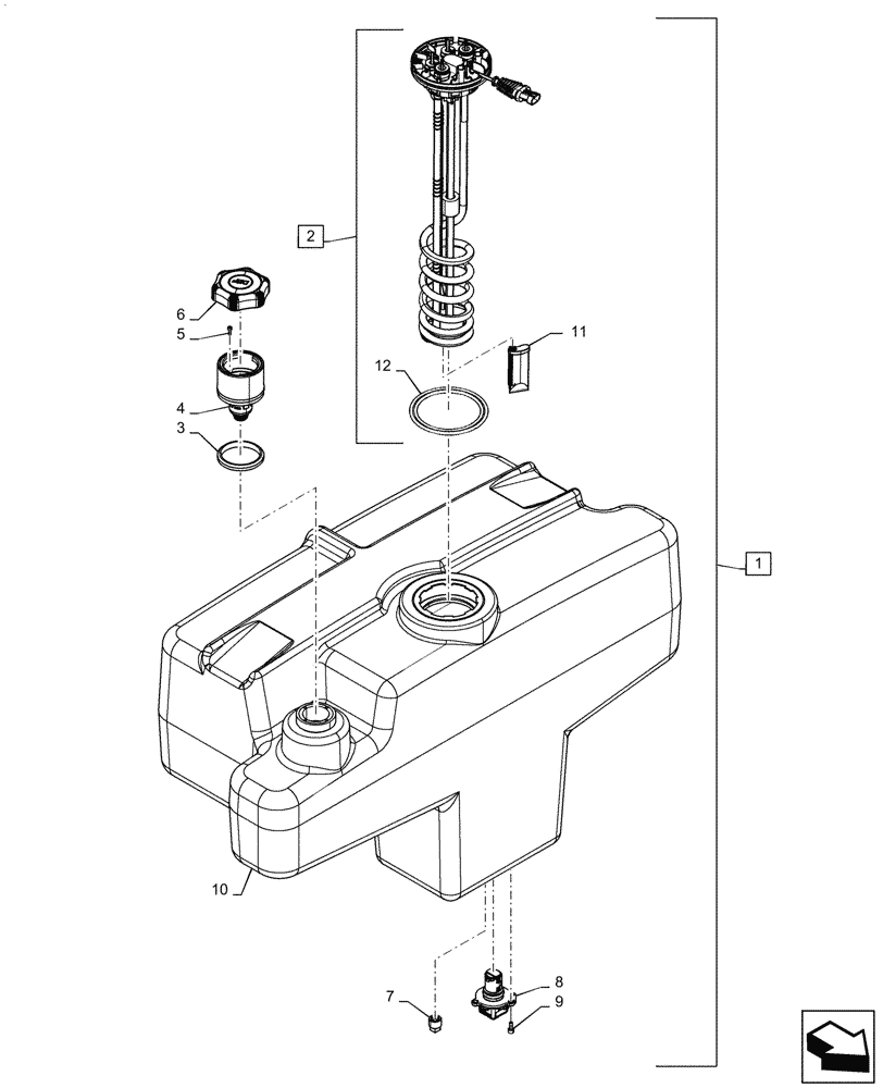 Схема запчастей Case IH TITAN 3040 - (10.500.AA[02]) - DEF/ADBLUE™ TANK (10) - ENGINE