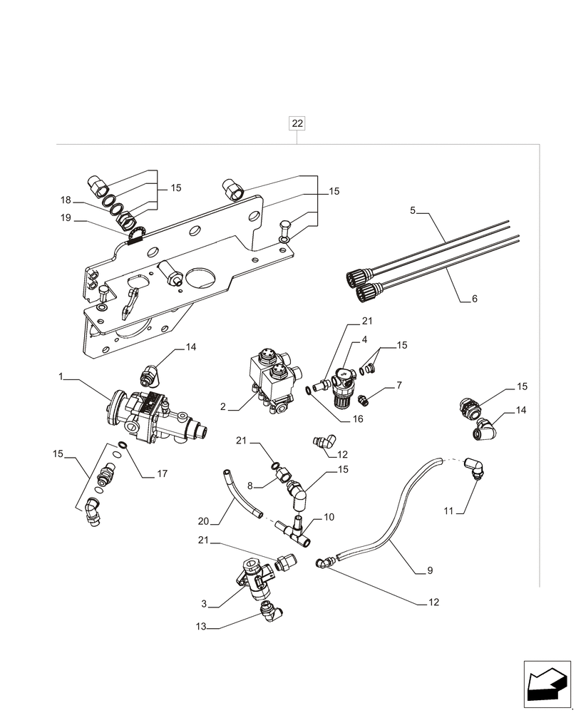 Схема запчастей Case IH MAGNUM 235 - (33.224.BA) - VALVE, AIR BRAKE (33) - BRAKES & CONTROLS