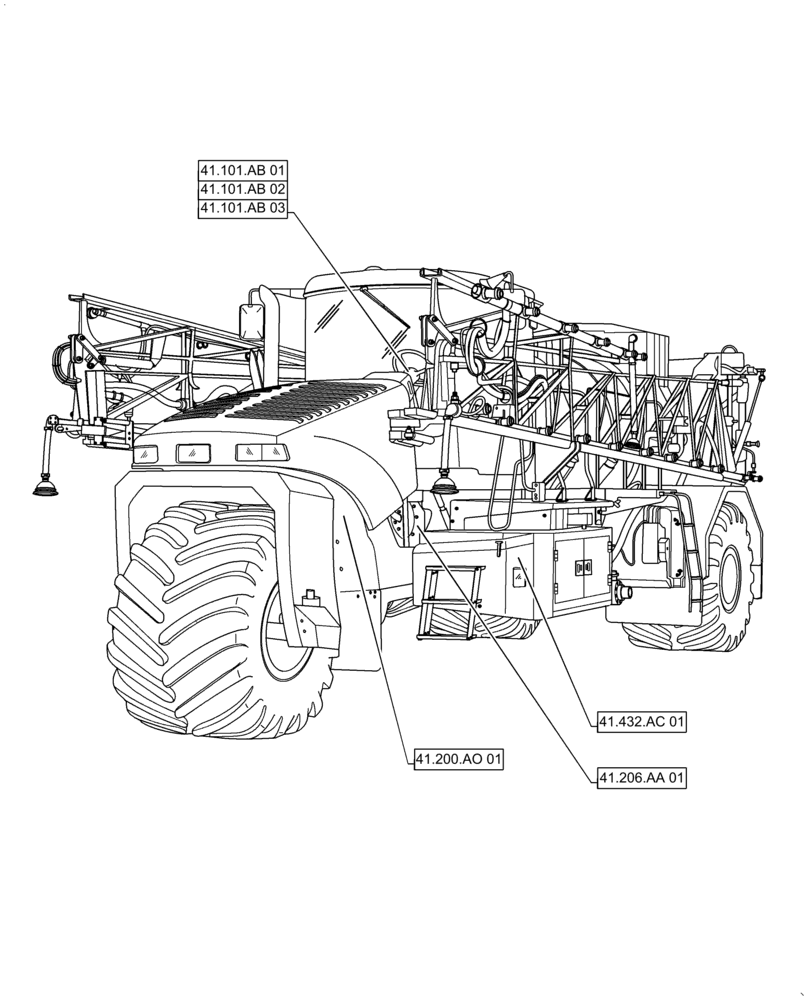 Схема запчастей Case IH TITAN 3540 - (41.000.00[01]) - SECTION INDEX - STEERING, 3040, 3540 (41) - STEERING