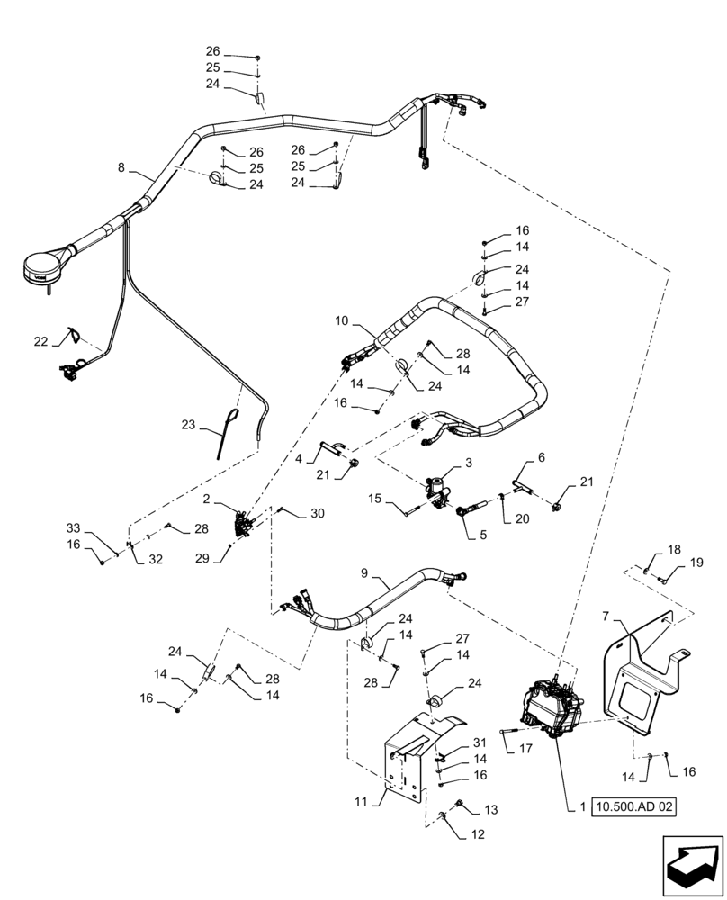 Схема запчастей Case IH TITAN 3040 - (10.500.AD[01]) - DEF/ADBLUE™ LINES (10) - ENGINE