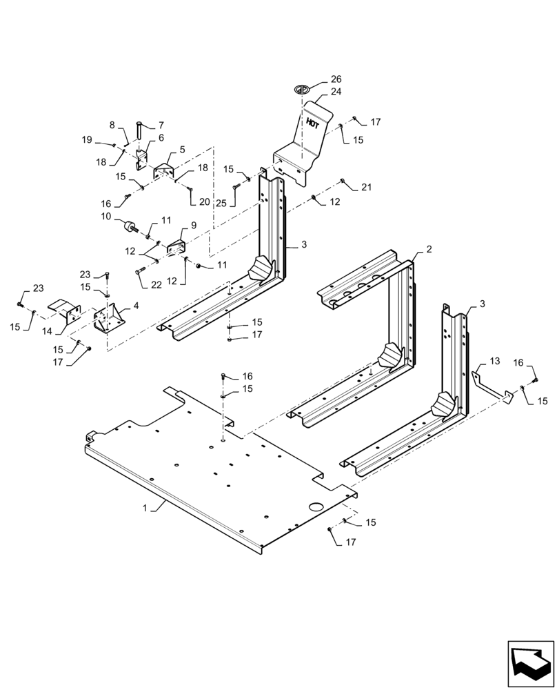 Схема запчастей Case IH TITAN 3040 - (35.300.AI[01]) - HYDRAULIC OIL RESERVOIR, MOUNTING (35) - HYDRAULIC SYSTEMS