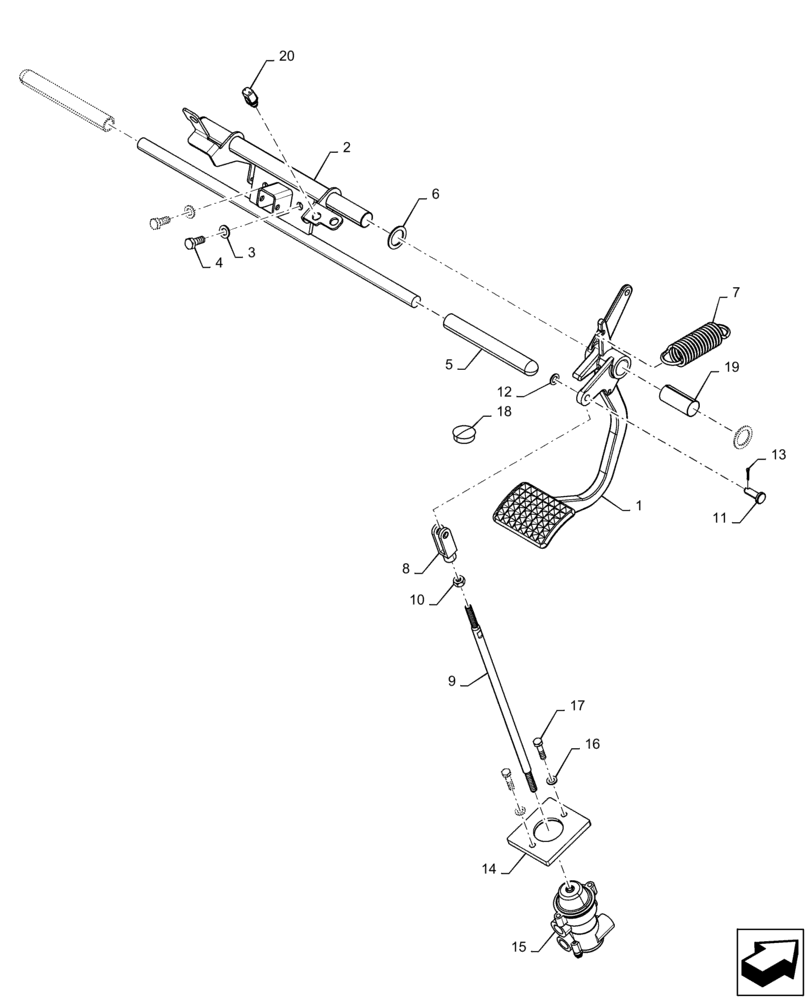 Схема запчастей Case IH TITAN 3040 - (33.350.AL [01]) - SERVICE BRAKE, CONTROL (33) - BRAKES & CONTROLS