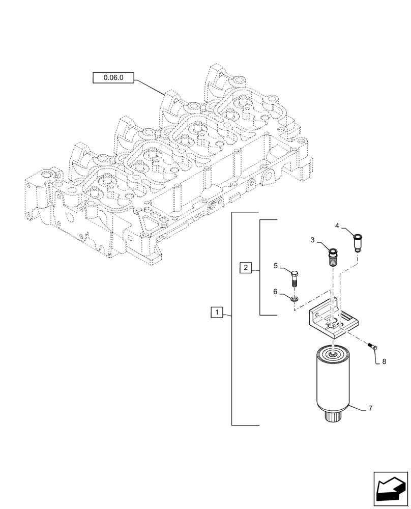 Схема запчастей Case IH P70 - (0.20.0) - FUEL FILTER (02) - ENGINE