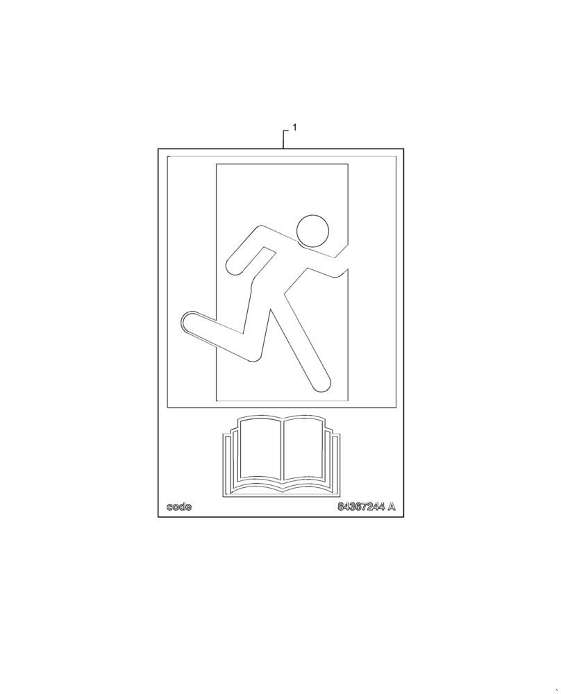 Схема запчастей Case IH TITAN 3040 - (90.105.CO[02]) - DECAL, EMERGENCY EXIT (90) - PLATFORM, CAB, BODYWORK AND DECALS