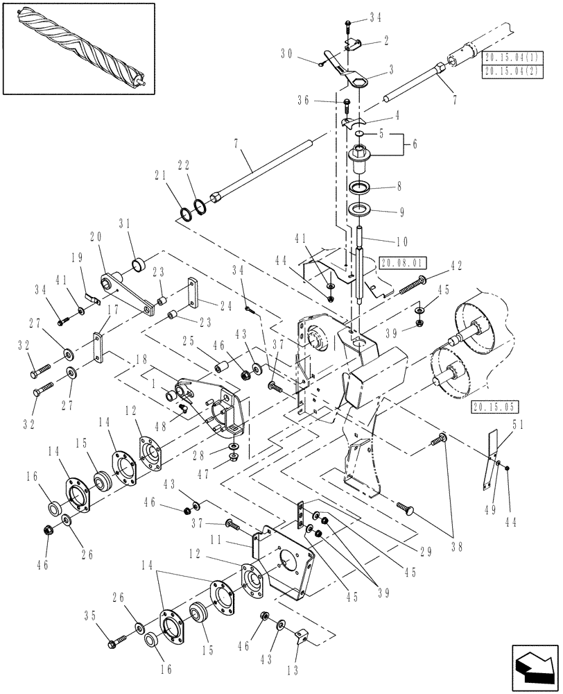 Схема запчастей Case IH HDX122 - (20.15.03[1]) - CONDITIONER, RH, PRIOR TO 10/21/06 (58) - ATTACHMENTS/HEADERS