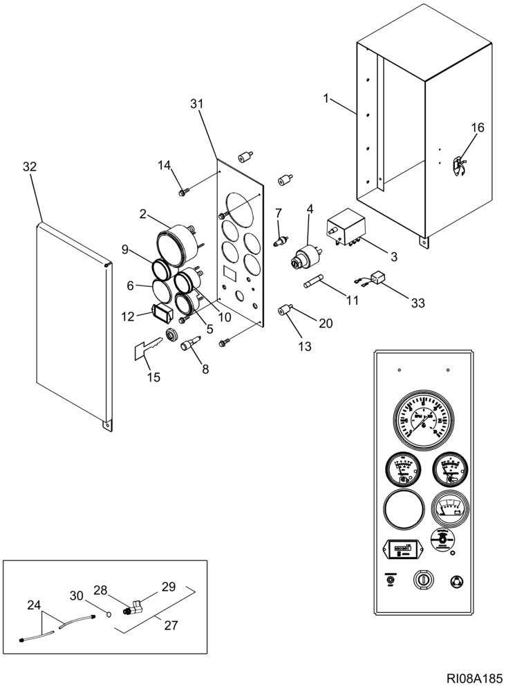 Схема запчастей Case IH P140 - (55.418.01[01]) - CONTROL PANEL (55) - ELECTRICAL SYSTEMS