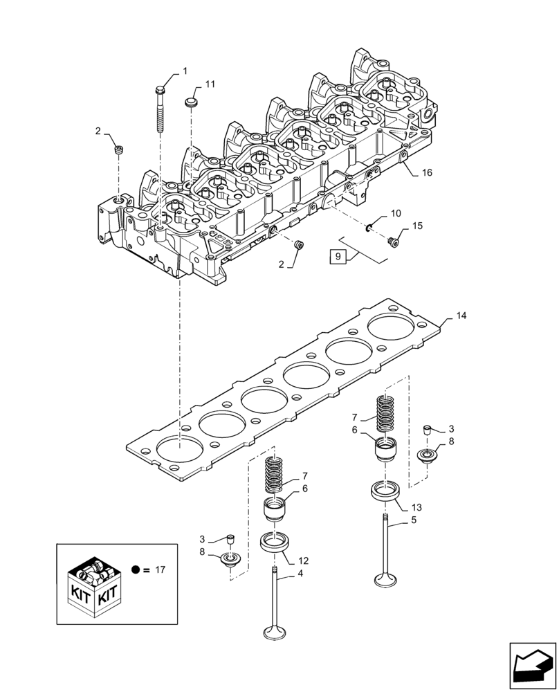 Схема запчастей Case IH P140 - (10.101.01) - CYLINDER HEAD & RELATED PARTS (10) - ENGINE