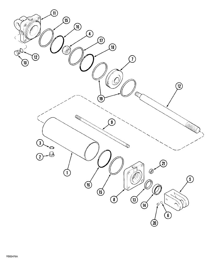 Схема запчастей Case IH 7500 - (08-08) - HYDRAULIC CYLINDER, PHASING, 3-1/2 INCH BORE X 8 INCH STROKE (08) - HYDRAULICS