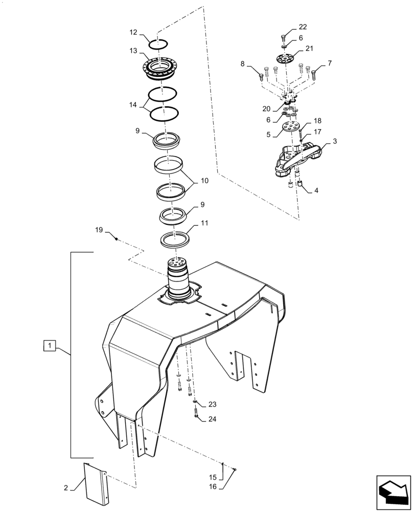 Схема запчастей Case IH TITAN 3040 - (25.400.AF[01]) - KING PIN, AND FORK ASSY (25) - FRONT AXLE SYSTEM