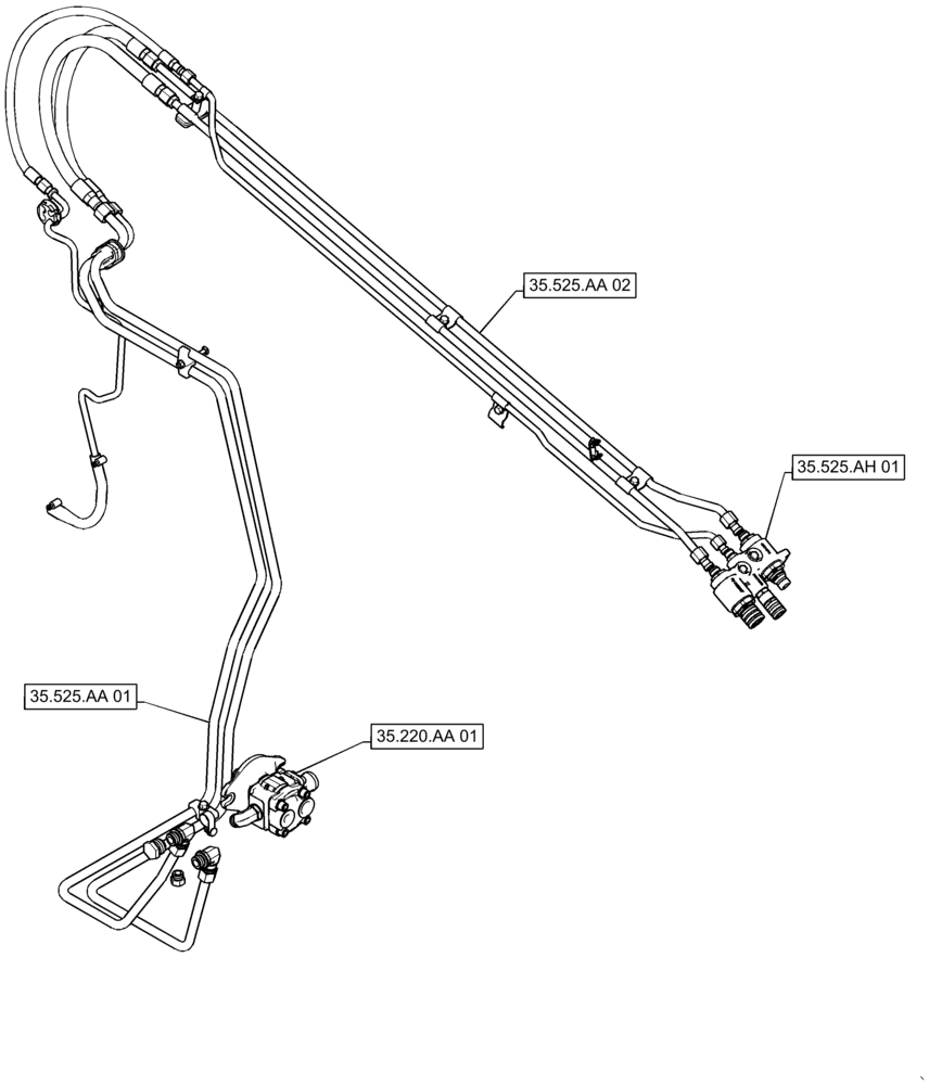 Схема запчастей Case IH TR340 - (35.525.010) - STANDARD FLOW AUXILIARY C.U.P. (35) - HYDRAULIC SYSTEMS