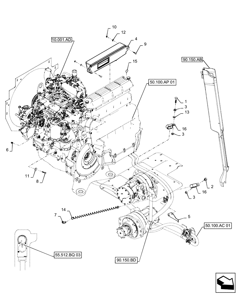 Схема запчастей Case IH SV300 - (50.100.AP[02]) - HVAC SYSTEM, HEATER ONLY (50) - CAB CLIMATE CONTROL