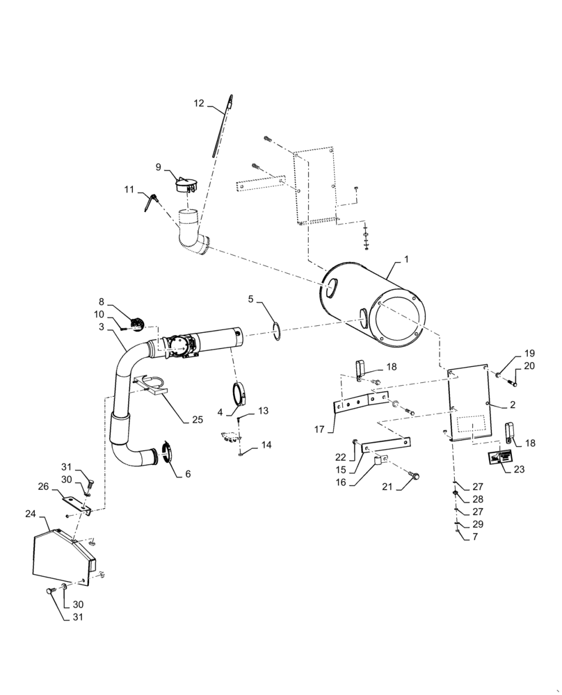Схема запчастей Case IH 100A - (10.254.AD [02]) - EXHAUST SYSTEM (10) - ENGINE