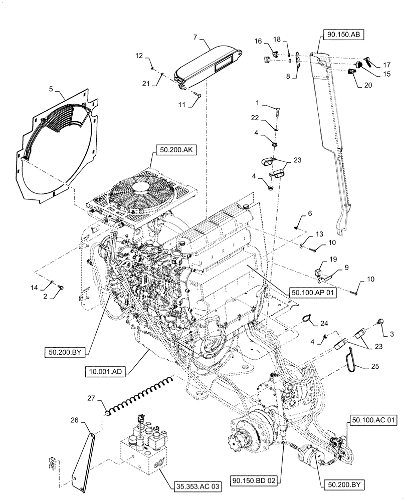 Схема запчастей Case IH TR310 - (50.100.AP[03]) - HVAC SYSTEM (50) - CAB CLIMATE CONTROL