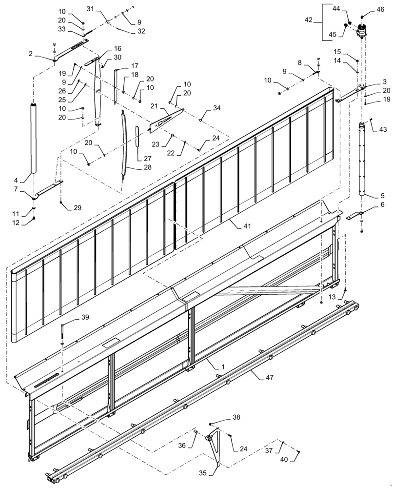 Схема запчастей Case IH 3162 - (58.115.04) - TENSIONER, ASSY, LH, 45FT (58) - ATTACHMENTS/HEADERS
