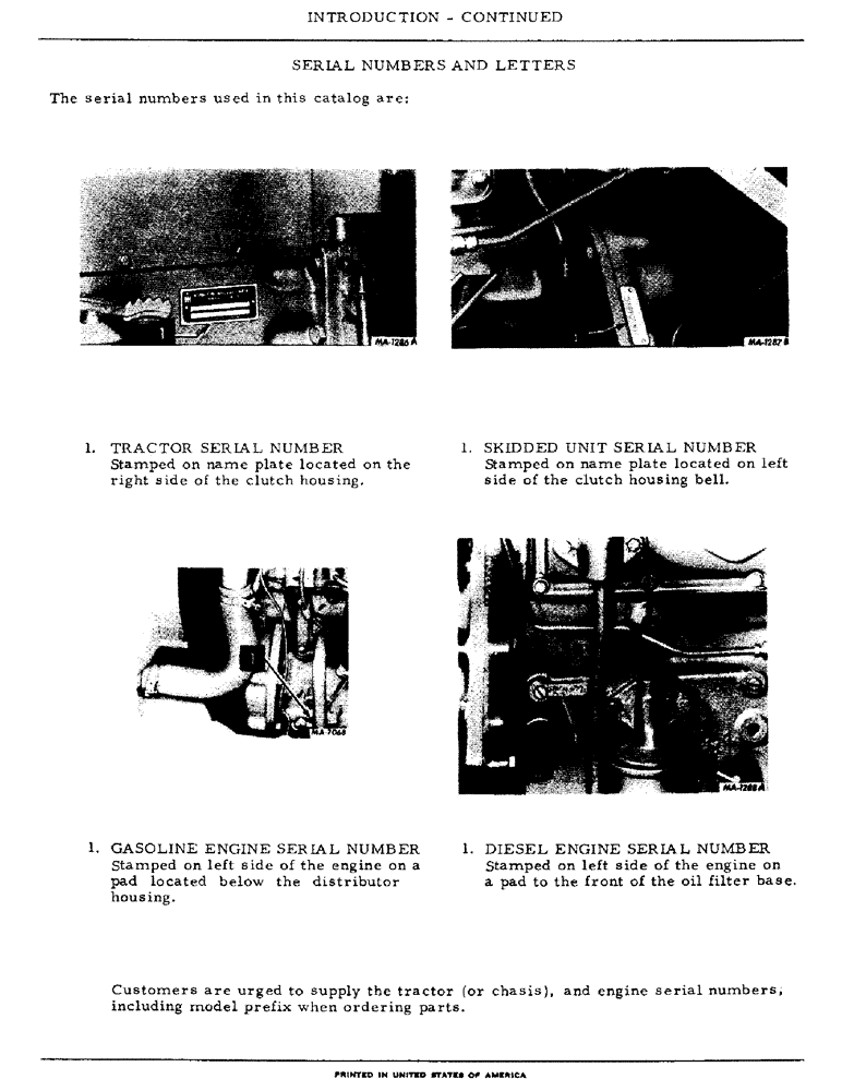 Схема запчастей Case IH 464 - (00-02) - INTRODUCTION - SERIAL NUMBER LOCATIONS (00) - GENERAL