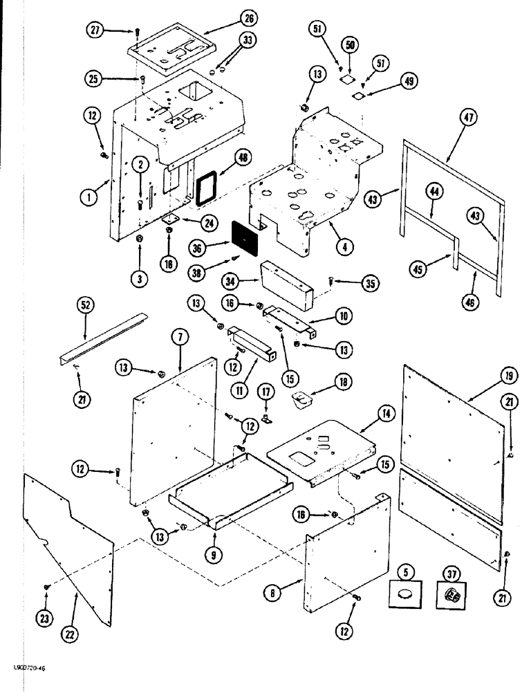 Схема запчастей Case IH 1844 - (9D-02) - LEFT CONSOLE (10) - CAB & AIR CONDITIONING