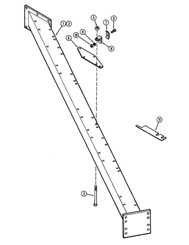 Схема запчастей Case IH 400-SERIES - (14) - BEAM, SHEAR BOLT AND CUSHION TRIP, FIVE BOTTOM 