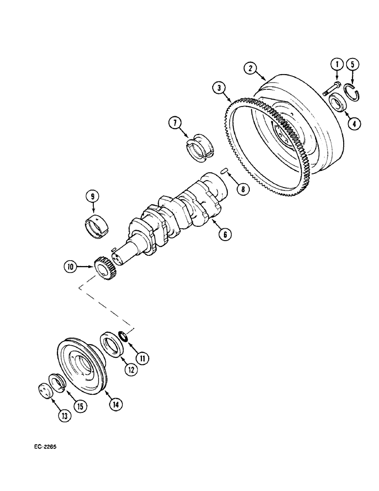 Схема запчастей Case IH 533 - (2-62) - CRANKSHAFT AND FLYWHEEL (02) - ENGINE