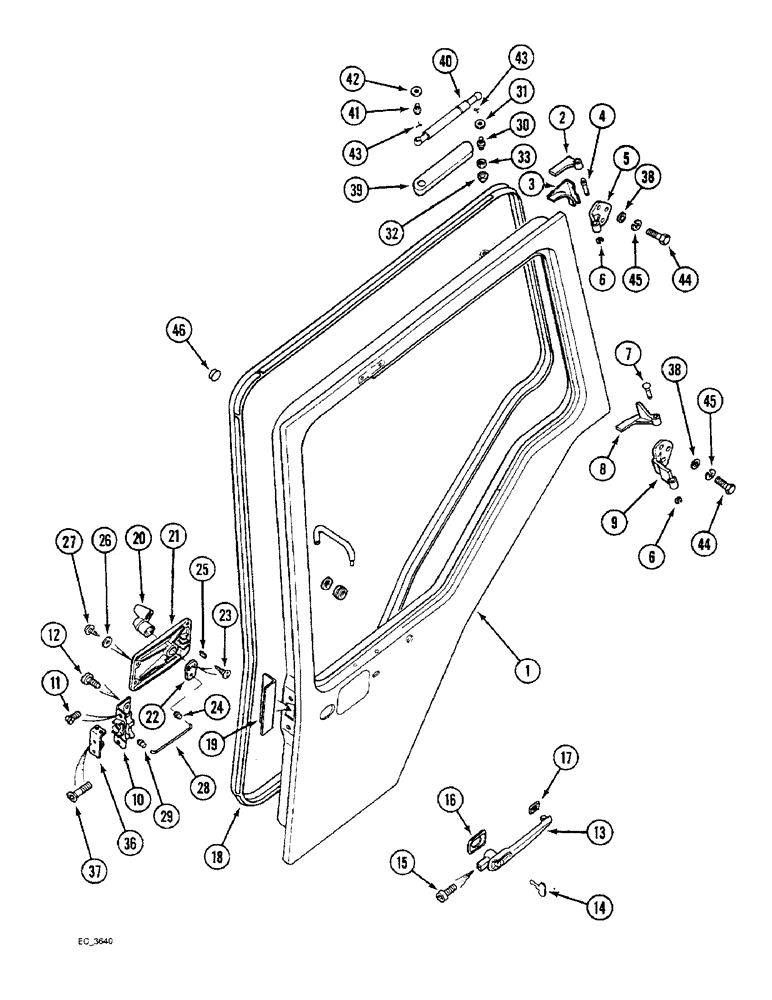 Схема запчастей Case IH 4230 - (9-034) - CAB, DOORS (09) - CHASSIS/ATTACHMENTS