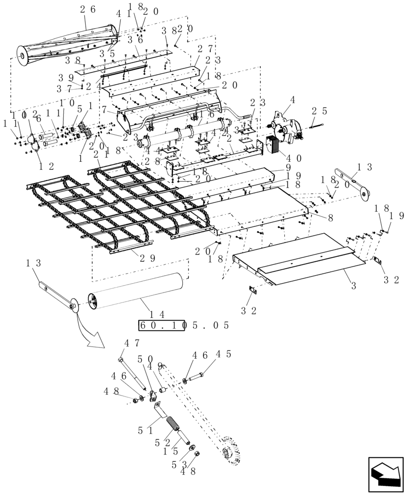 Схема запчастей Case IH 7010 - (60.110.06[02]) - FEEDER FLOOR AND CHAINS - WITH ROCK TRAP - 7010/8010 (Apr 30 2010 1:35PM) (60) - PRODUCT FEEDING