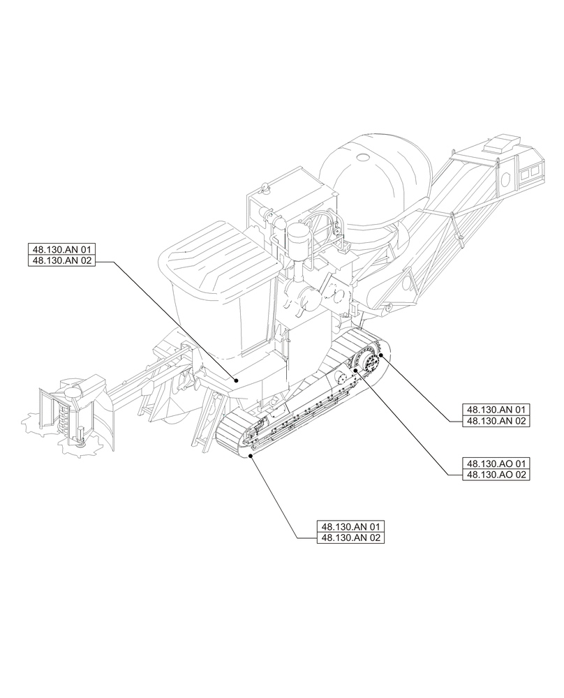 Схема запчастей Case IH A8800 - (48.000.00[01]) - SECTION INDEX - SUSPENSION AND TRACKS (48) - TRACKS & TRACK SUSPENSION