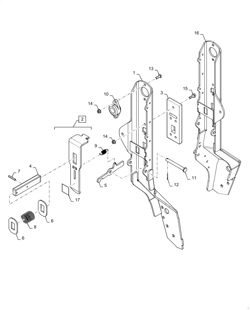 Схема запчастей Case IH 9230 - (73.335.AB[03]) - VAR - 425488 - LATCH, CHAFF SPREADER, LH, RH, BSN YDG222003 (73) - RESIDUE HANDLING