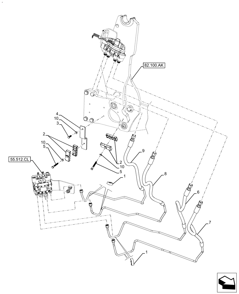Схема запчастей Case IH FARMALL 120A - (35.701.AD) - VAR - 330196 - FRONT LOADER, ARM, QUICK COUPLER (35) - HYDRAULIC SYSTEMS