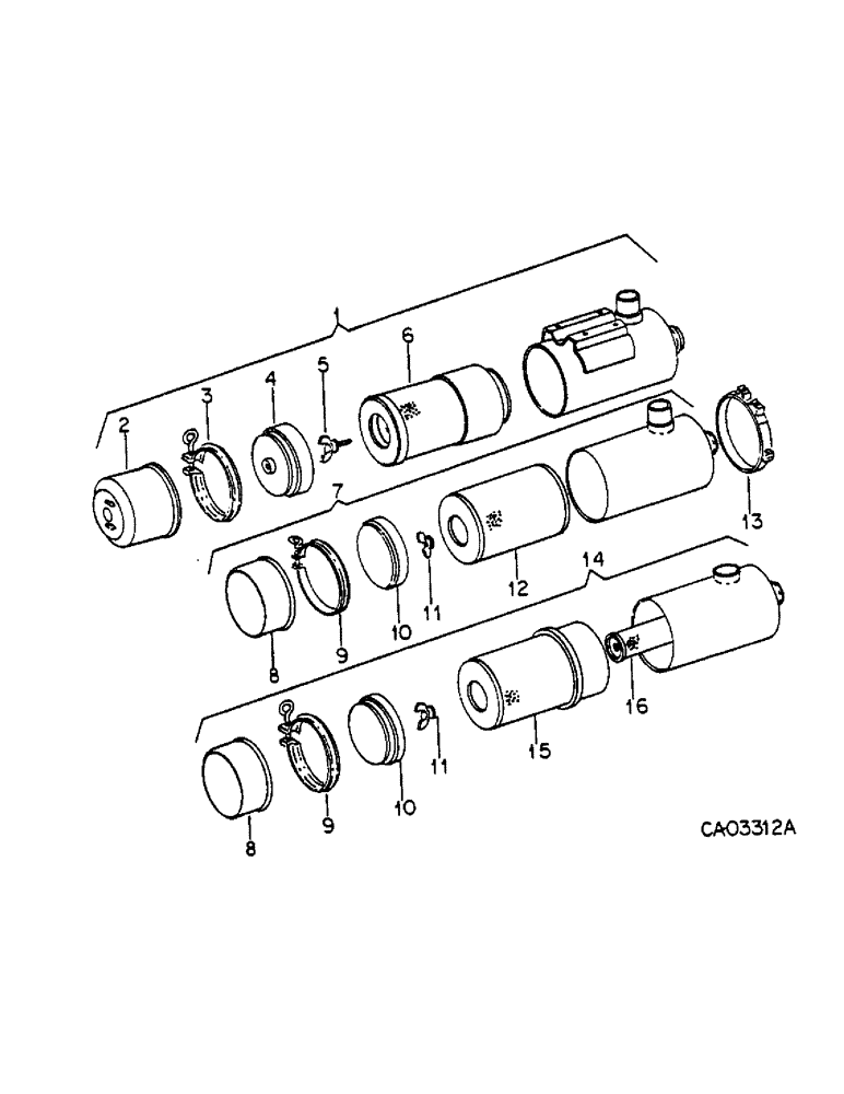 Схема запчастей Case IH 622 - (E-03) - FUEL SYSTEM, AIR CLEANER (02) - FUEL SYSTEM
