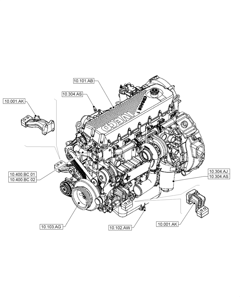 Схема запчастей Case IH A8800 - (10.000.00[02]) - SECTION INDEX - ENGINE (10) - ENGINE