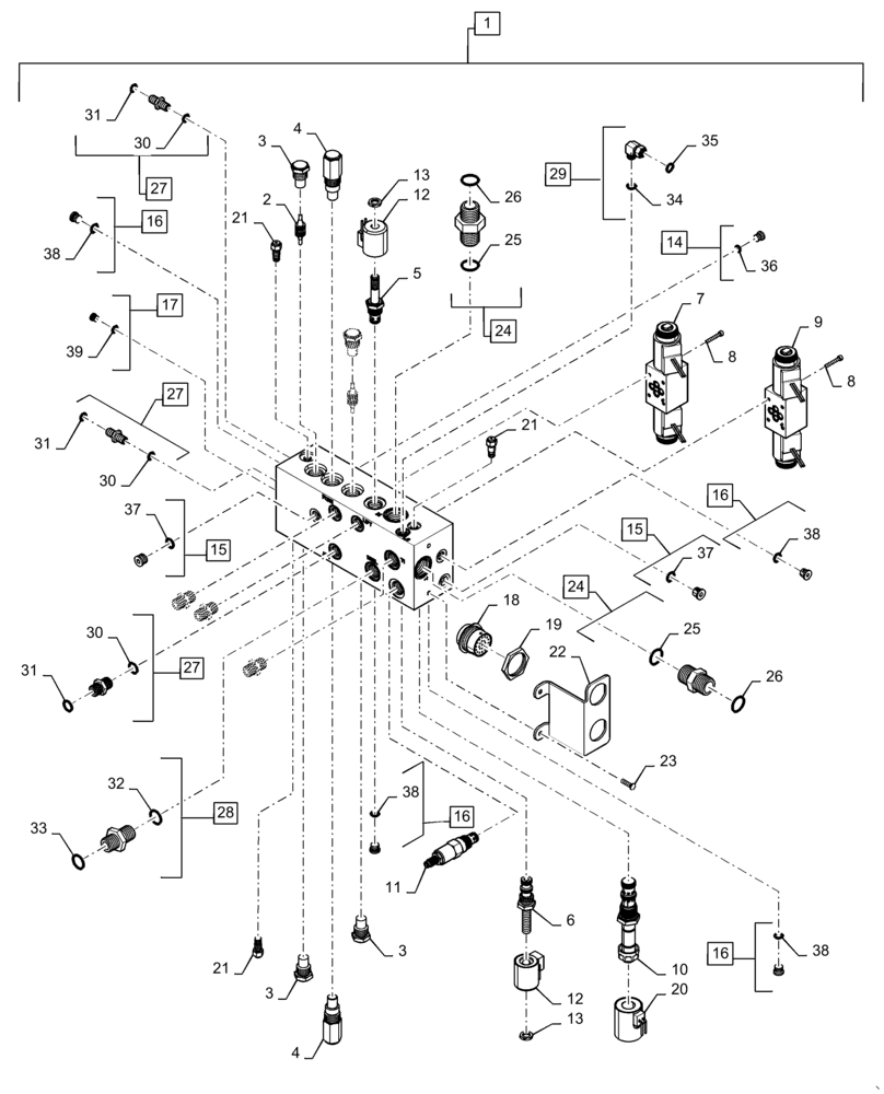 Схема запчастей Case IH 7140 - (35.415.AA) - VALVE, FEEDER (35) - HYDRAULIC SYSTEMS