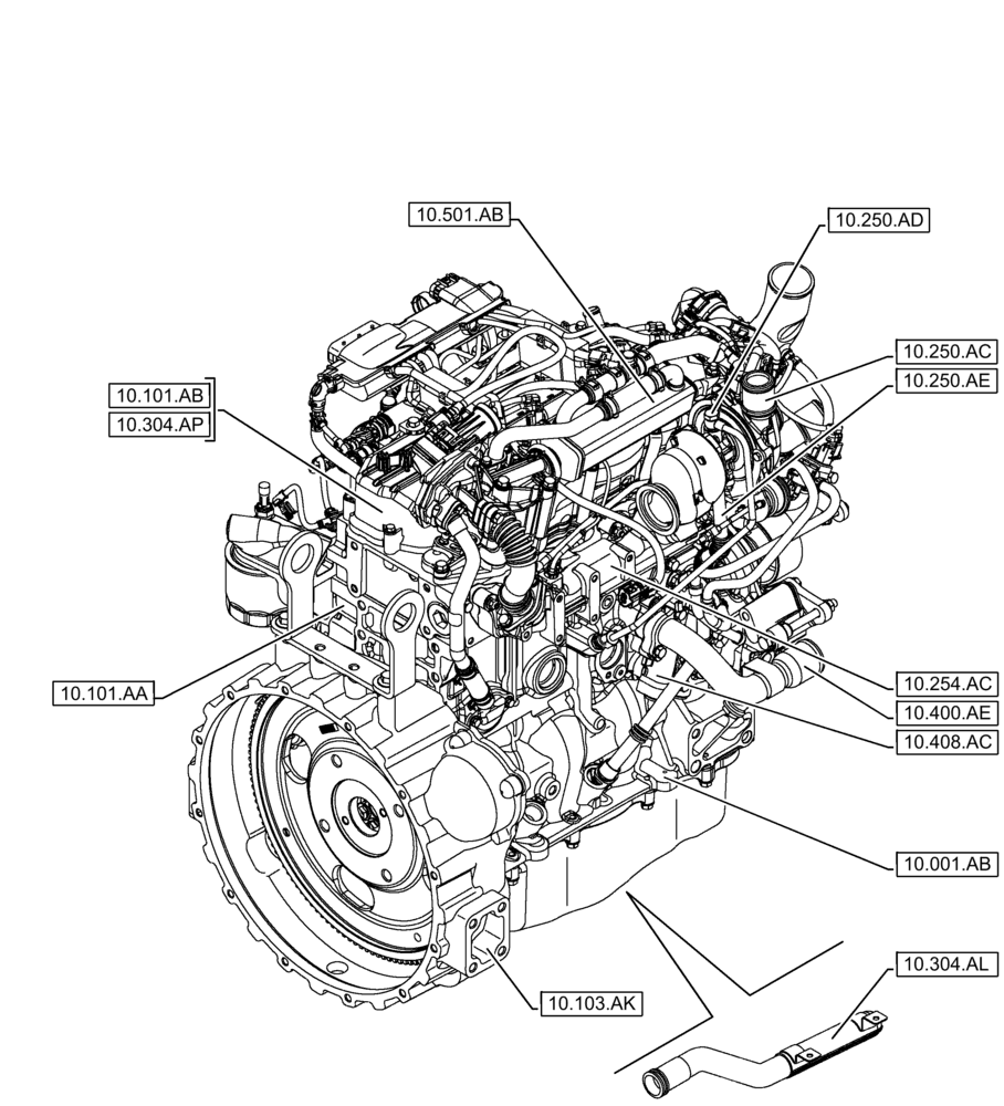 Схема запчастей Case IH F5GFL413A B007 - (10.000.00[02]) - SECTION INDEX - ENGINE (10) - ENGINE